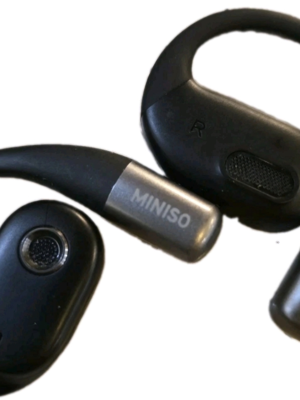 MINISO Open Ear Wireless Bluetooth Earbuds Ear Hook Black w/ Charging Case - Picture 6 of 6